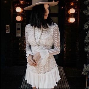 White Lace Mini Dress